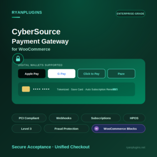 WooCommerce CyberSource Payment Gateway