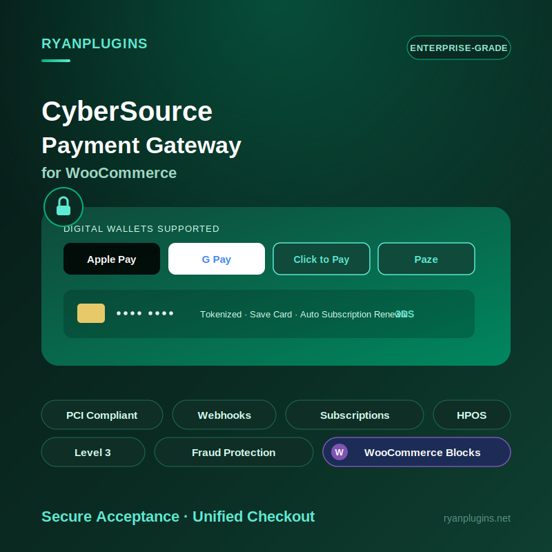 WooCommerce CyberSource Payment Gateway