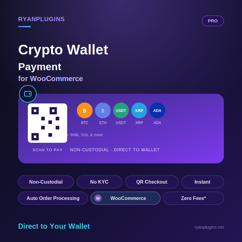 Crypto Wallet Payment for WooCommerce Pro