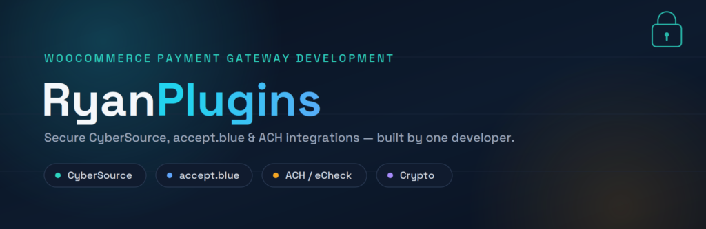 RyanPlugins — WooCommerce payment gateway developer