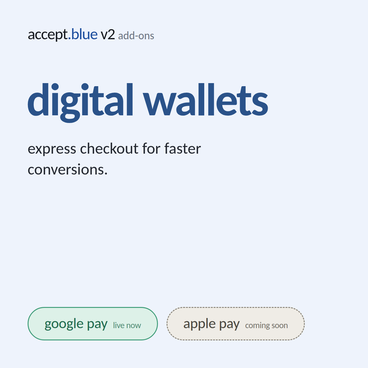 accept.blue v2 Premium Addons: digital wallets