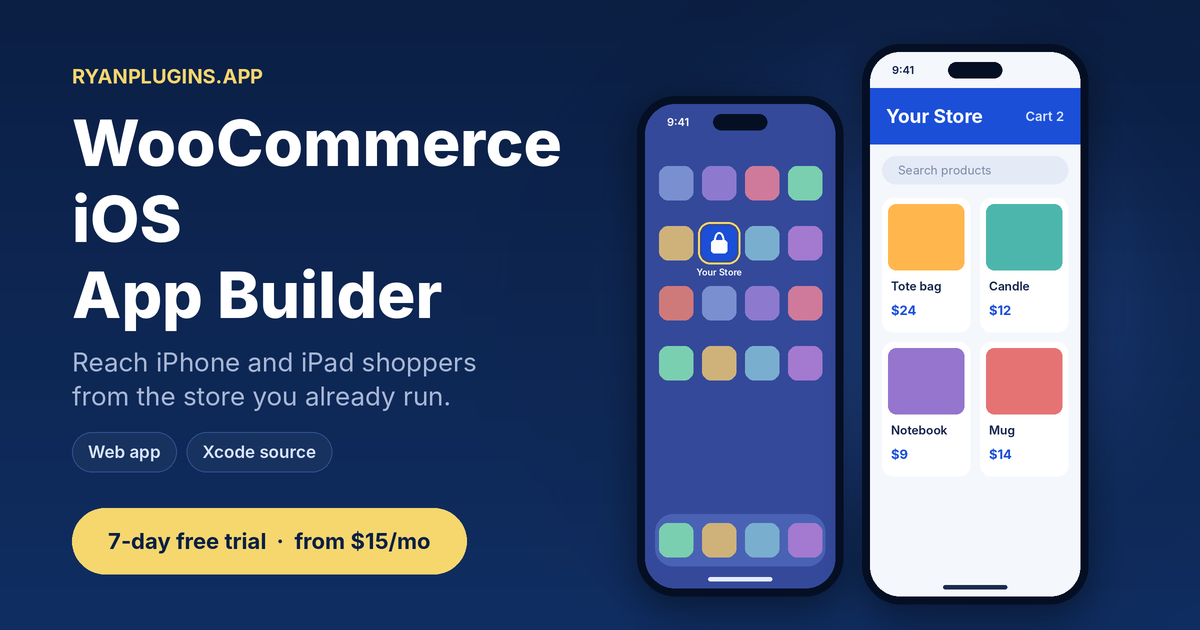 WooCommerce iOS app builder: your store as a web app on an iPhone home screen