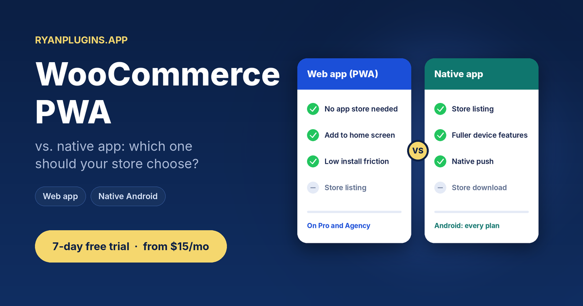 WooCommerce PWA vs native app comparison
